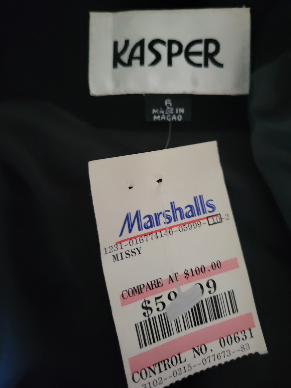 Kasper Black Tailored Women's Blazer with Hook-Detail Waist - Picture 4 of 4